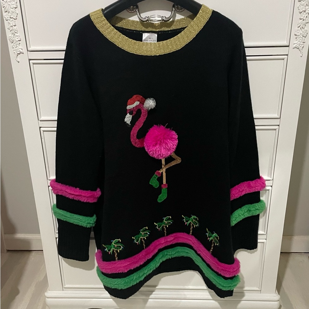 Women’s Flamingo Christmas Sweater Sz XXL - Picture 9 of 12